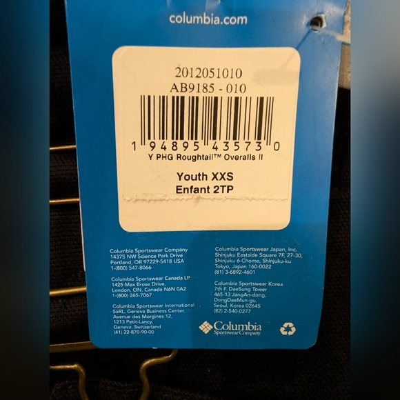 Columbia kids PHG Roughtail Field Overalls, Hiking Pants unisex  2T XXS or M - Picture 9 of 12